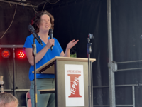 Eva Ryde speecht tijdens de opening van OC Thicabusca